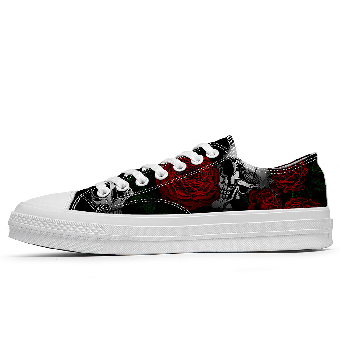 Highlight Your Fashion With Men's and Women's Low-Top Canvas Shoes Skeleton