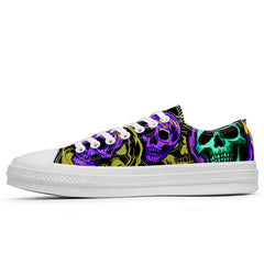 Highlight Your Fashion With Men's and Women's Low-Top Canvas Shoes Skeleton