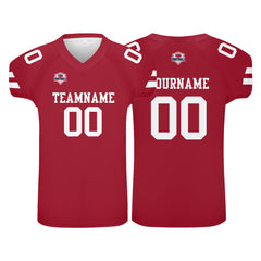 Custom Football Jersey Shirt Personalized Printed Team Name Number Red