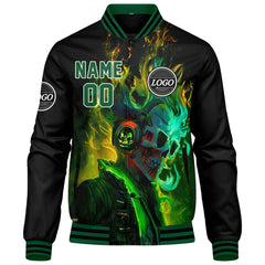 Custom Varsity Jacket Letterman jacket for Men, Women and Youth Green Black