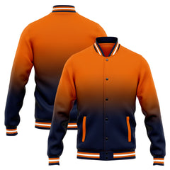 Custom Varsity Jacket Letterman jacket for Men, Women and Youth Navy Orange