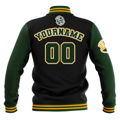 Custom Black Drak Green Yellow Waterproof Varsity Jackets Personalized Stitched Name Number Logo to Letterman Jackets