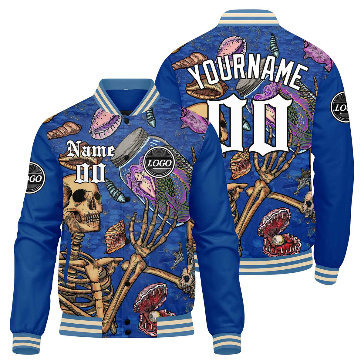 Custom Varsity Jacket Letterman jacket for Men, Women and Youth Blue