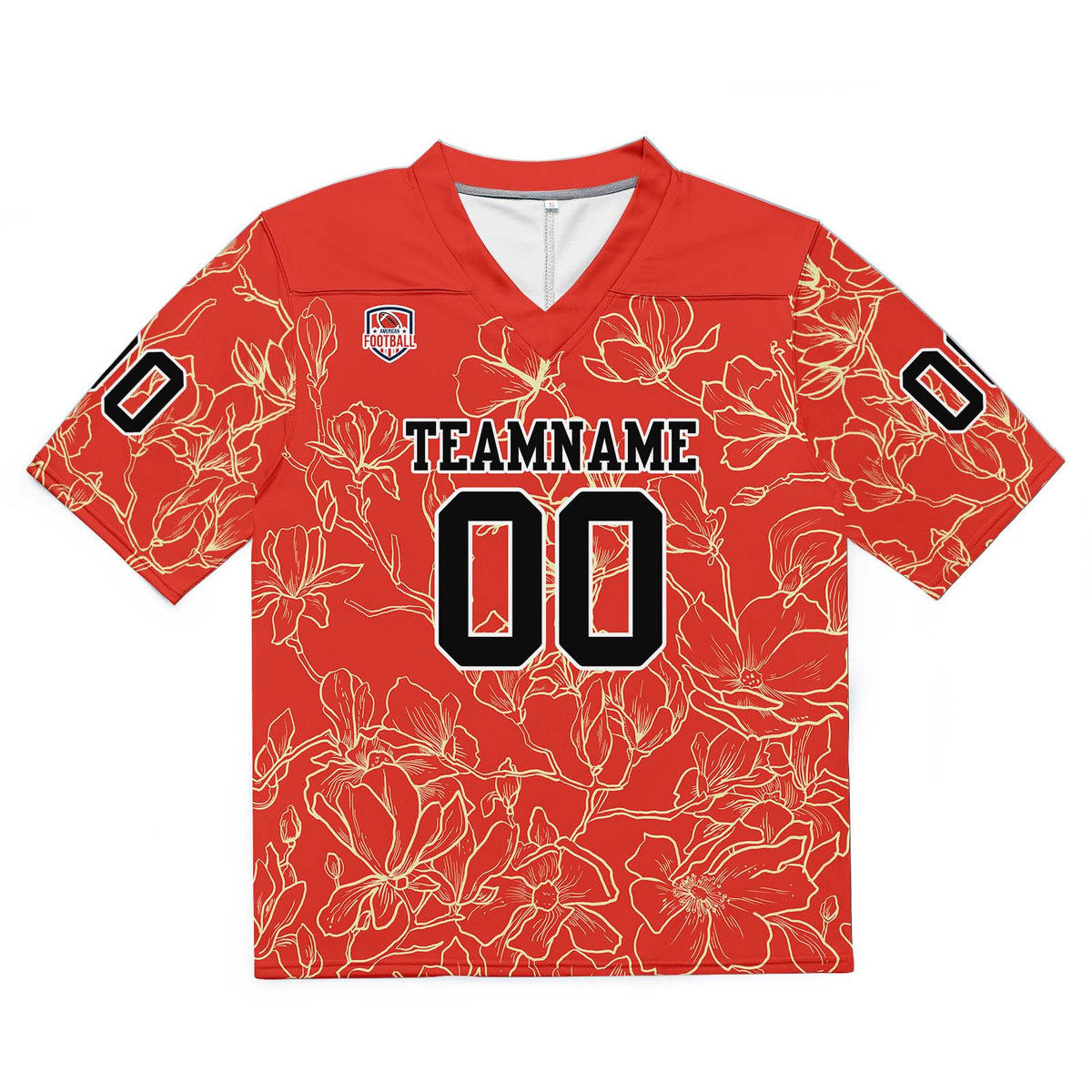 Custom Football Jersey Shirt Personalized Stitched Printed Team Name Number Tangerine