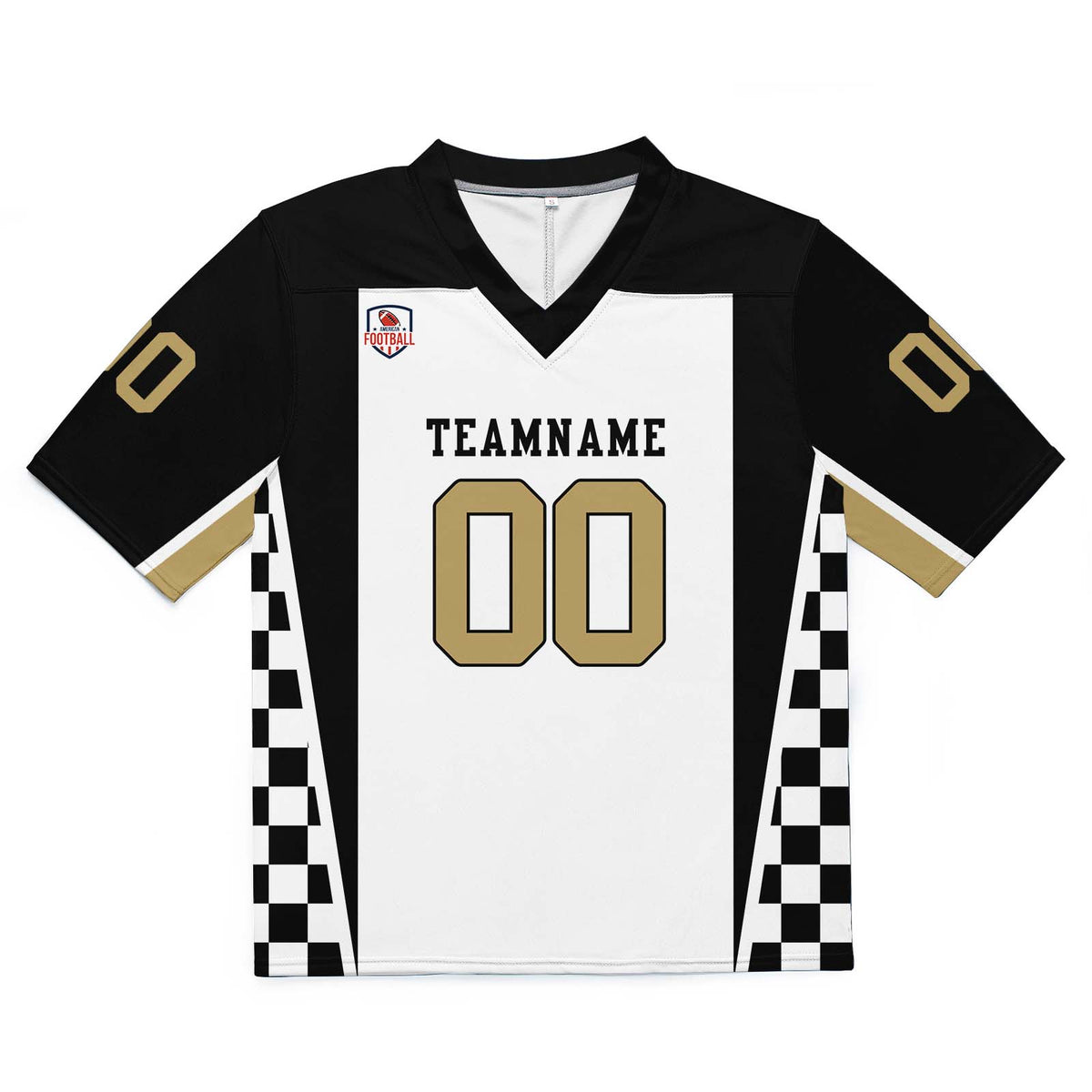 Custom Football Jersey Shirt Personalized Stitched Printed Team Name Number Black & White