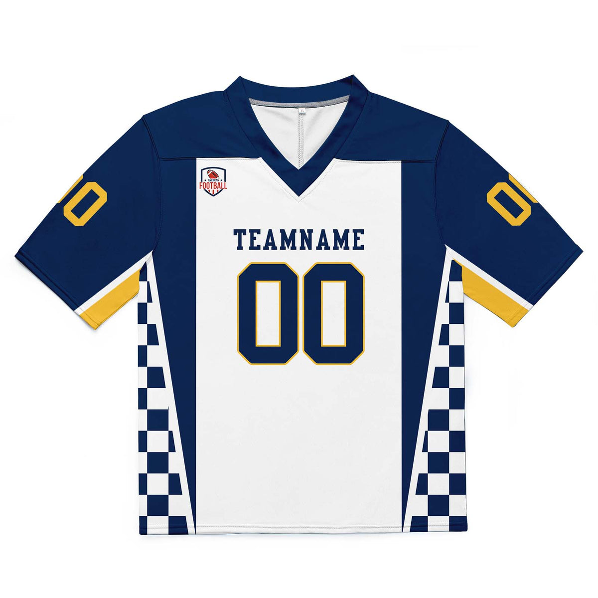 Custom Football Jersey Shirt Personalized Stitched Printed Team Name Number Navy & White