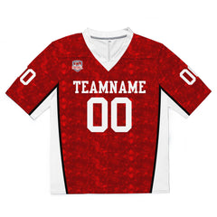 Custom Football Jersey Shirt Personalized Stitched Printed Team Name Number Red