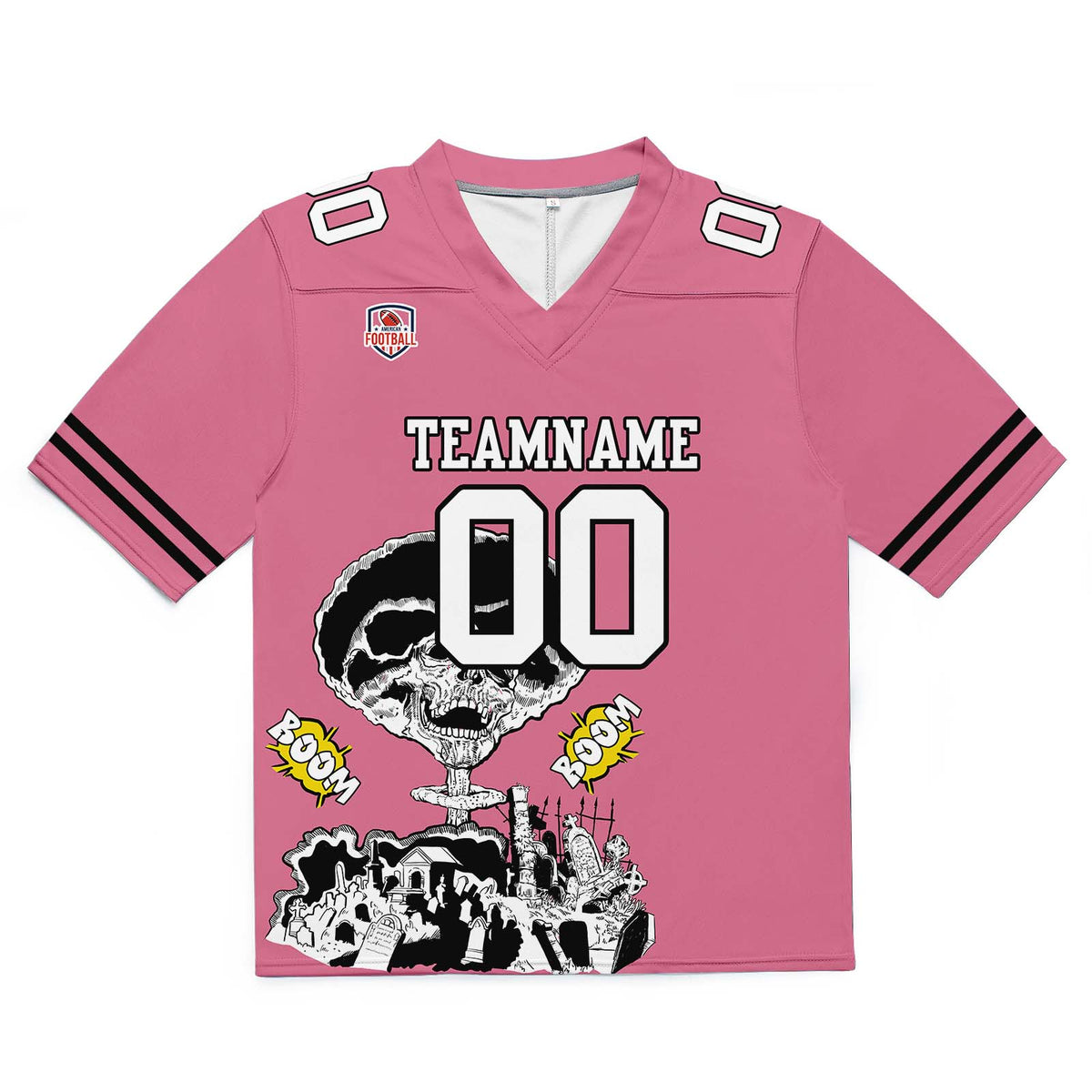 Custom Football Jersey Shirt Personalized Stitched Printed Team Name Number Pink