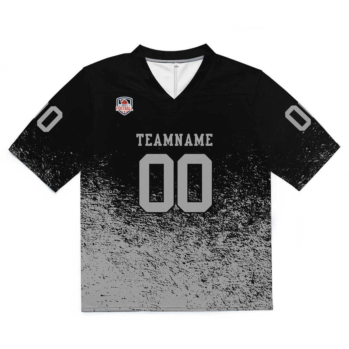 Custom Football Jersey Shirt Personalized Stitched Printed Team Name Number Black & Gray