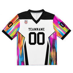 Custom Football Jersey Shirt Personalized Stitched Printed Team Name Number White & Black & Pink