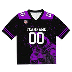 Custom Football Jersey Shirt Personalized Stitched Printed Team Name Number Black&Purple