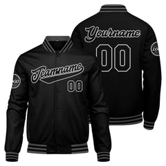 Custom Varsity Jacket Letterman jacket for Men, Women and Youth Black Grey