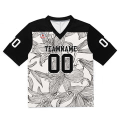 Custom Football Jersey Shirt Personalized Stitched Printed Team Name Number Black&White