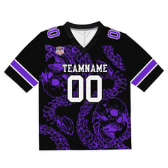 Custom Football Jersey Shirt Personalized Stitched Printed Team Name Number Bones-Purple