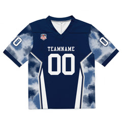Custom Football Jersey Shirt Personalized Stitched Printed Team Name Number Navy