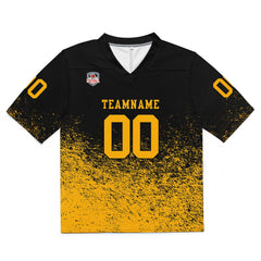 Custom Football Jersey Shirt Personalized Stitched Printed Team Name Number Black & Yellow