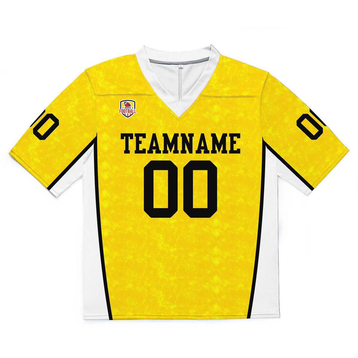 Custom Football Jersey Shirt Personalized Stitched Printed Team Name Number Yellow