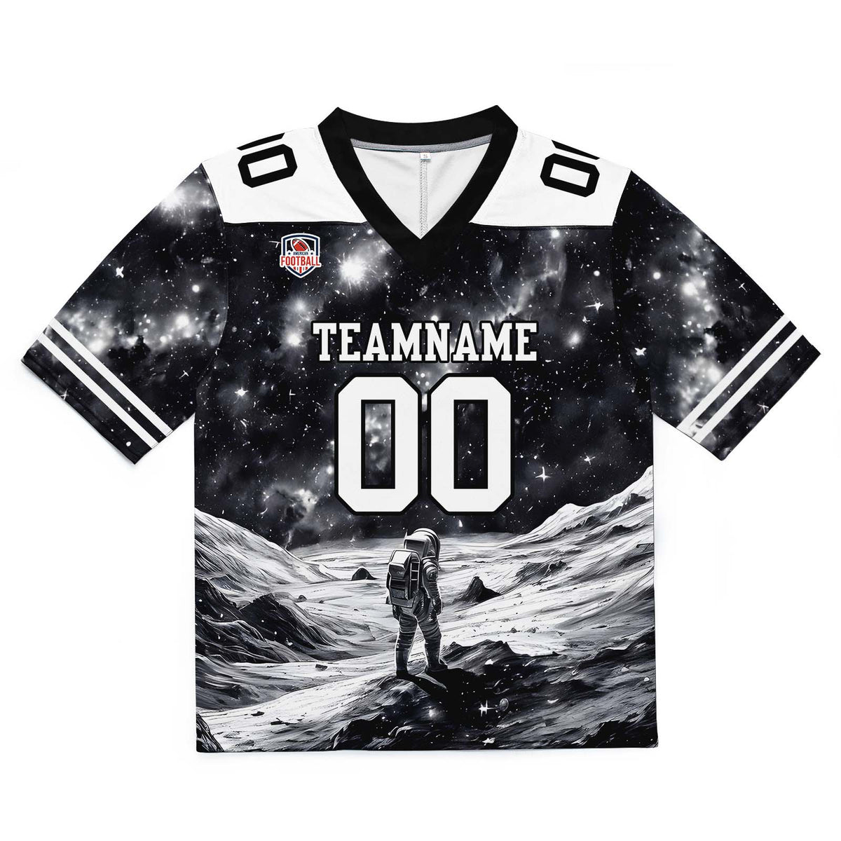 Custom Football Jersey Shirt Personalized Stitched Printed Team Name Number Black&White