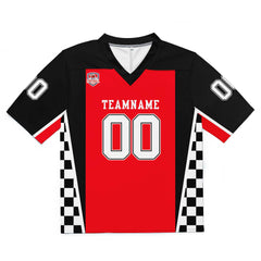 Custom Football Jersey Shirt Personalized Stitched Printed Team Name Number Red & Black & White