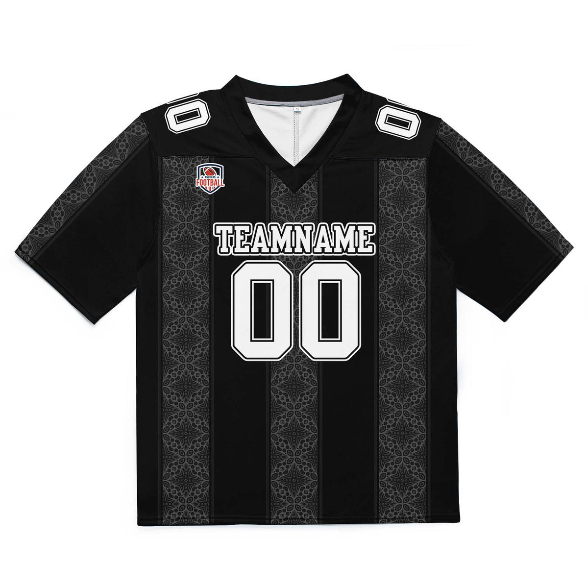 Custom Football Jersey Shirt Personalized Stitched Printed Team Name Number Stripe-Black