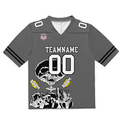 Custom Football Jersey Shirt Personalized Stitched Printed Team Name Number Grey