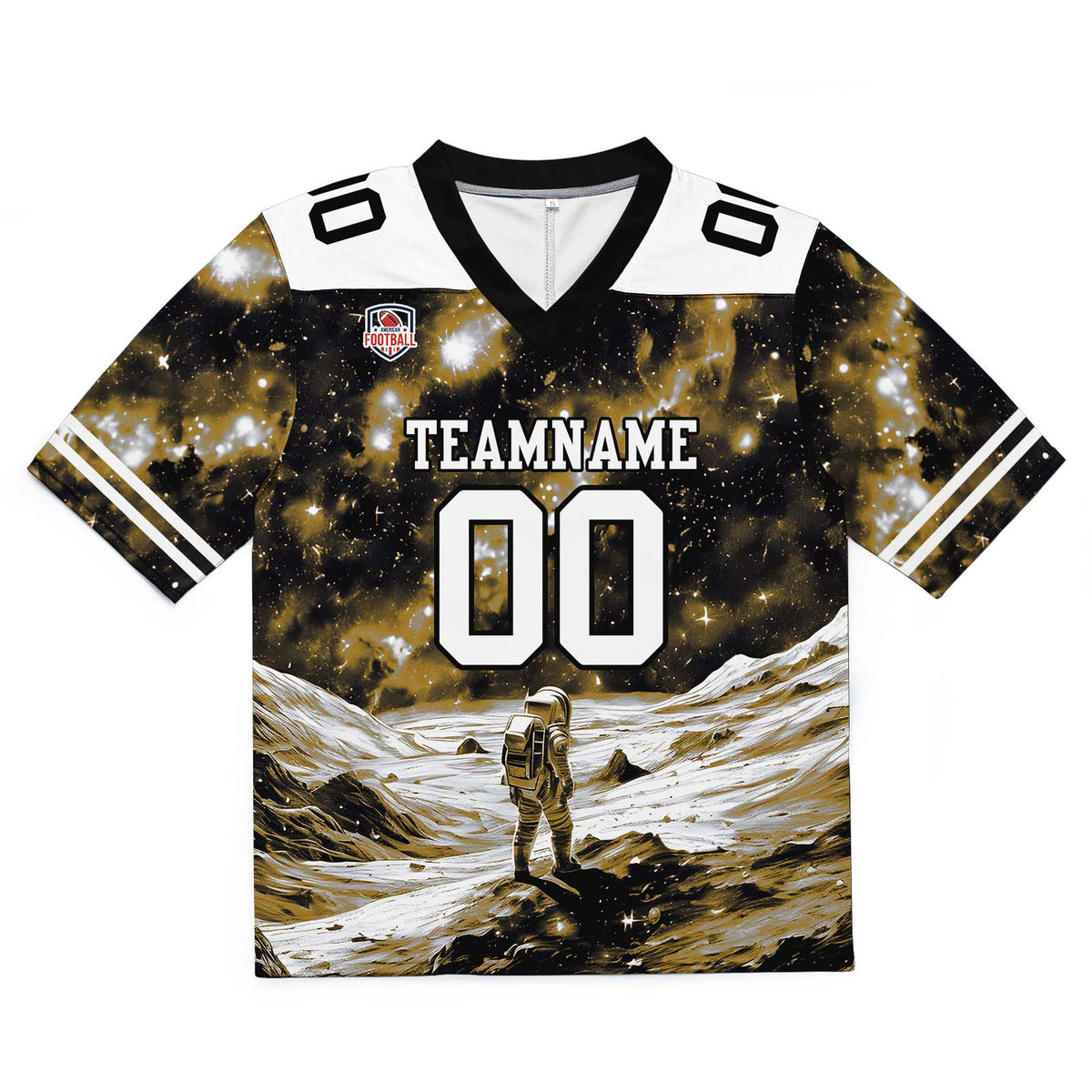 Custom Football Jersey Shirt Personalized Stitched Printed Team Name Number Black&Yellow