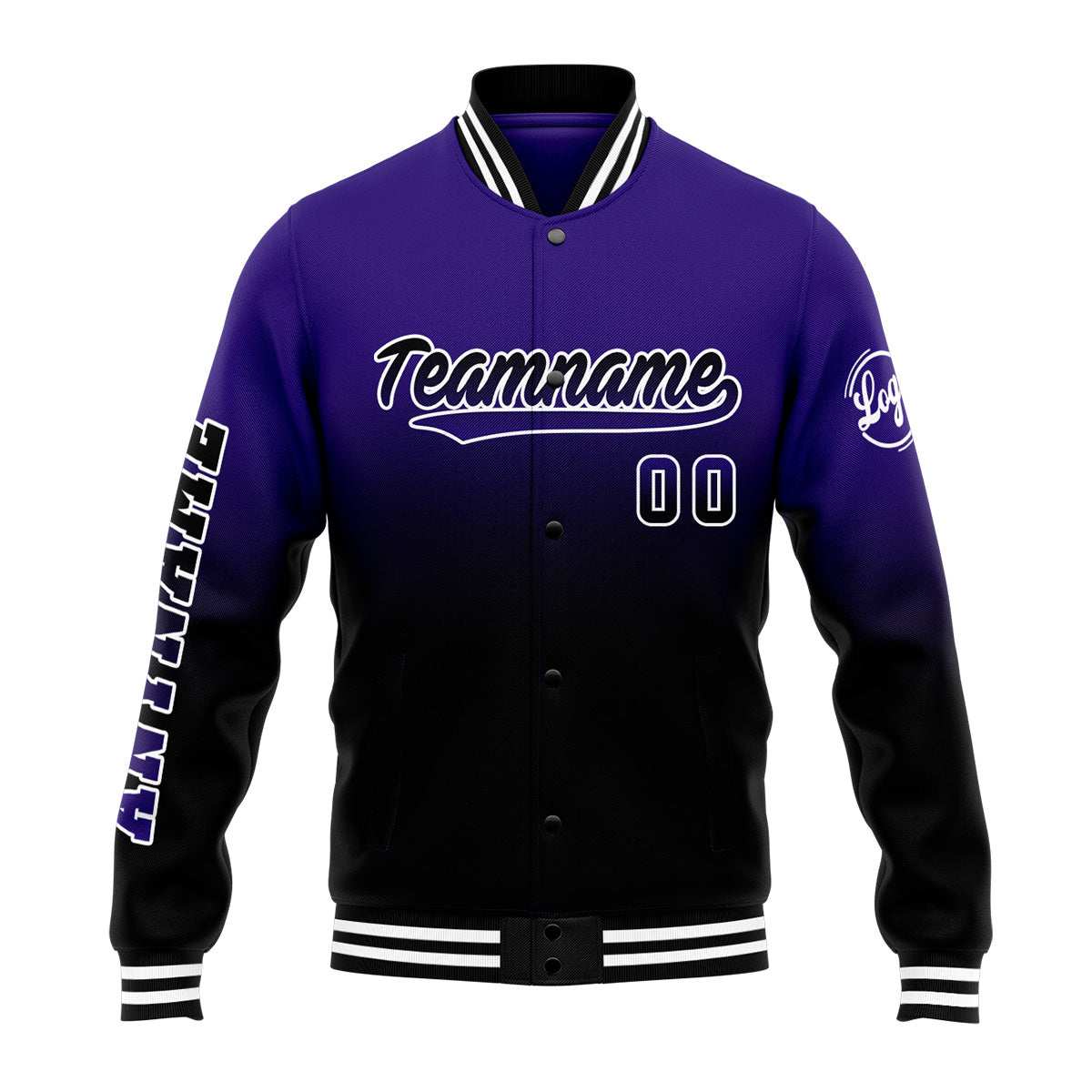 Custom Varsity Jacket Letterman jacket for Men, Women and Youth Purple&Black