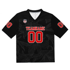 Custom Football Jersey Shirt Personalized Stitched Printed Team Name Number Black&Red