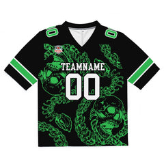 Custom Football Jersey Shirt Personalized Stitched Printed Team Name Number Bones-Green