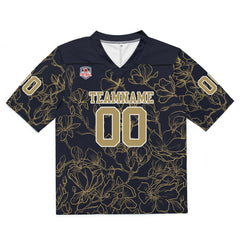 Custom Football Jersey Shirt Personalized Stitched Printed Team Name Number Black & Gold