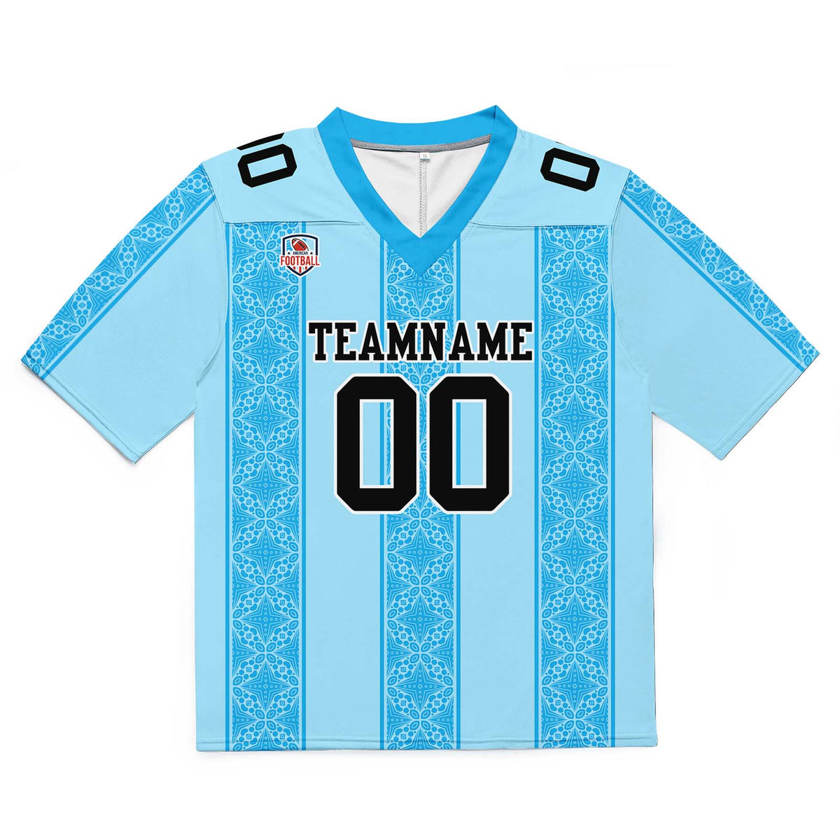 Custom Football Jersey Shirt Personalized Stitched Printed Team Name Number Stripe-Blue