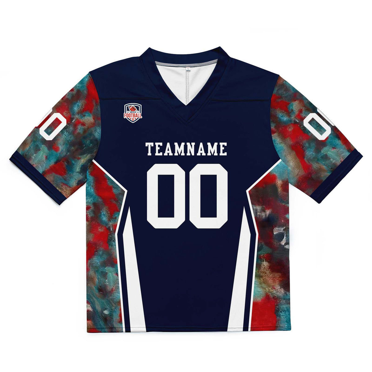 Custom Football Jersey Shirt Personalized Stitched Printed Team Name Number Navy & Red