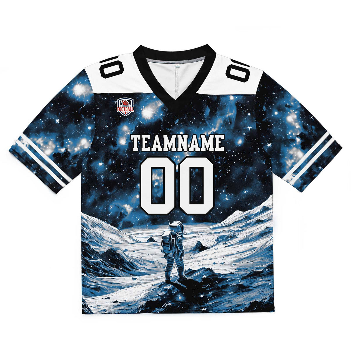 Custom Football Jersey Shirt Personalized Stitched Printed Team Name Number Black&Blue