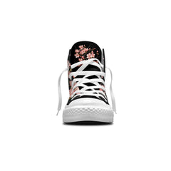 Blossom Elegance: Unisex Mid-Top Canvas Shoes - Step into Spring with the Graceful Beauty of Plum Blossom Prints for Men and Women