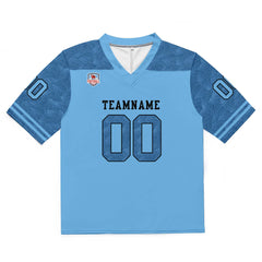 Custom Football Jersey Shirt Personalized Stitched Printed Team Name Number Light Blue