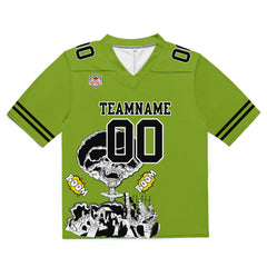 Custom Football Jersey Shirt Personalized Stitched Printed Team Name Number Grass Green