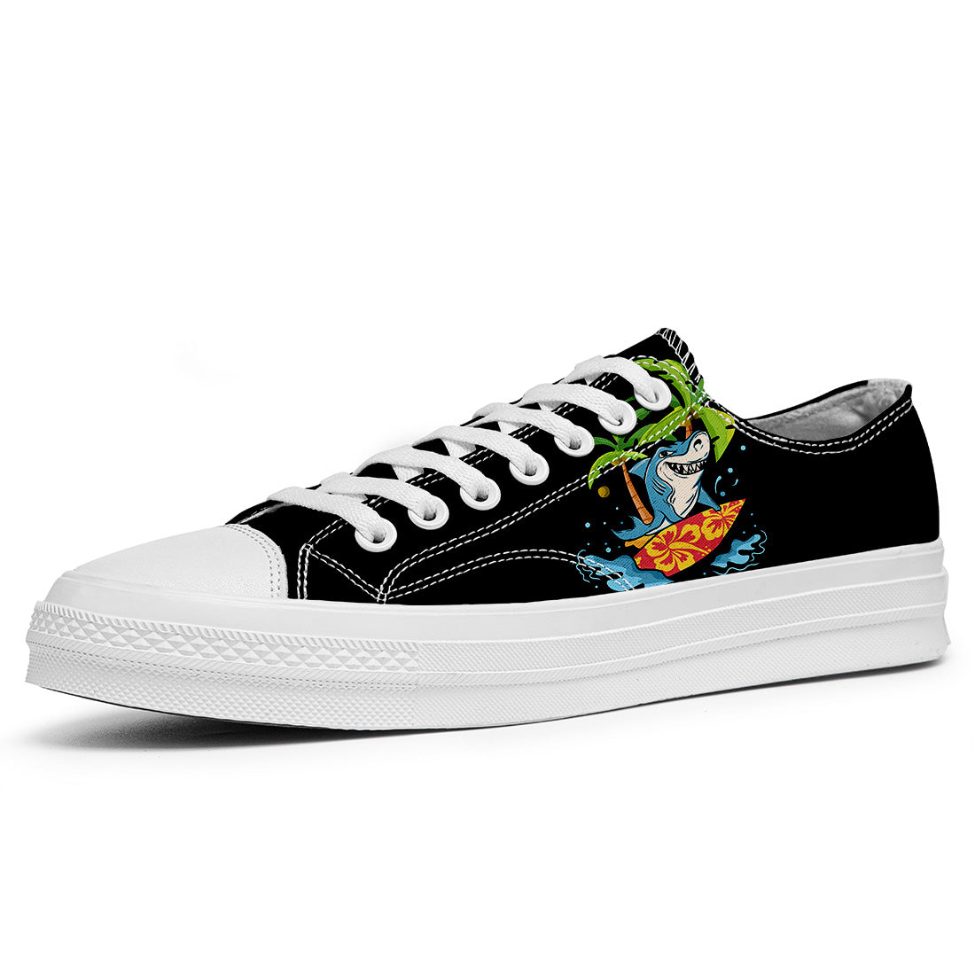 Highlight Your Fashion With Men's and Women's Low-Top Canvas Shoes Shark