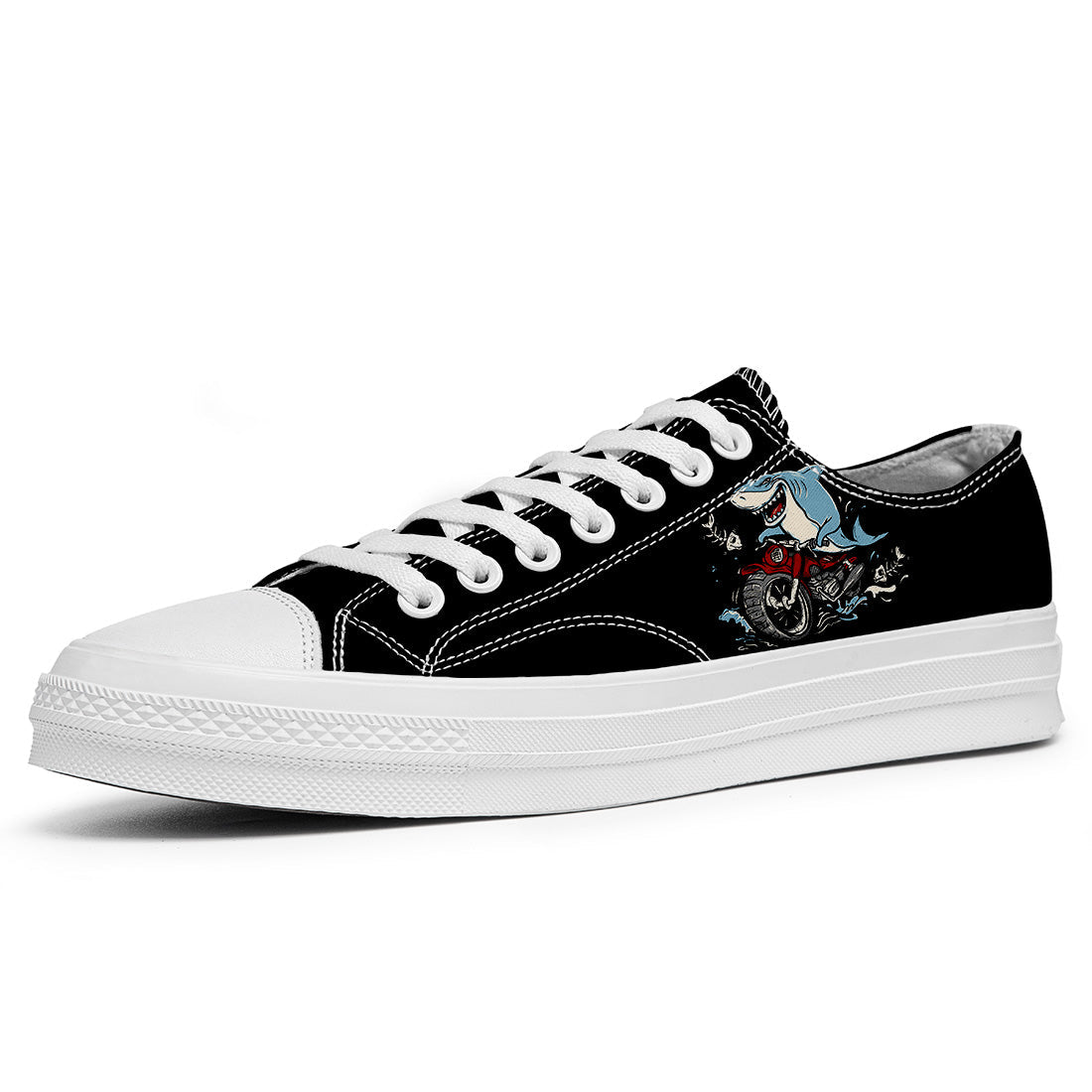 Highlight Your Fashion With Men's and Women's Low-Top Canvas Shoes Shark