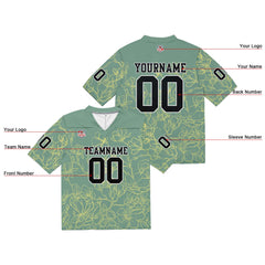 Custom Football Jersey Shirt Personalized Stitched Printed Team Name Number Grayish green & Yellow