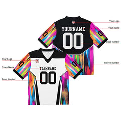 Custom Football Jersey Shirt Personalized Stitched Printed Team Name Number White & Black & Pink