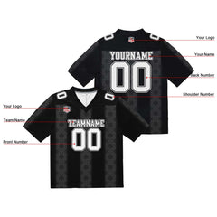 Custom Football Jersey Shirt Personalized Stitched Printed Team Name Number Stripe-Black