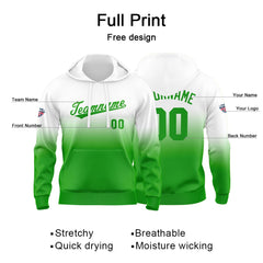 Custom Gradient Sweatshirt Hoodie For Man Woman Girl Boy Print Your Logo Name Number Green