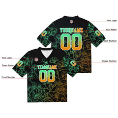 Custom Football Jersey Shirt Personalized Stitched Printed Team Name Number Green orange gradient