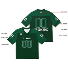 Custom Football Jersey Shirt Personalized Stitched Printed Team Name Number Green