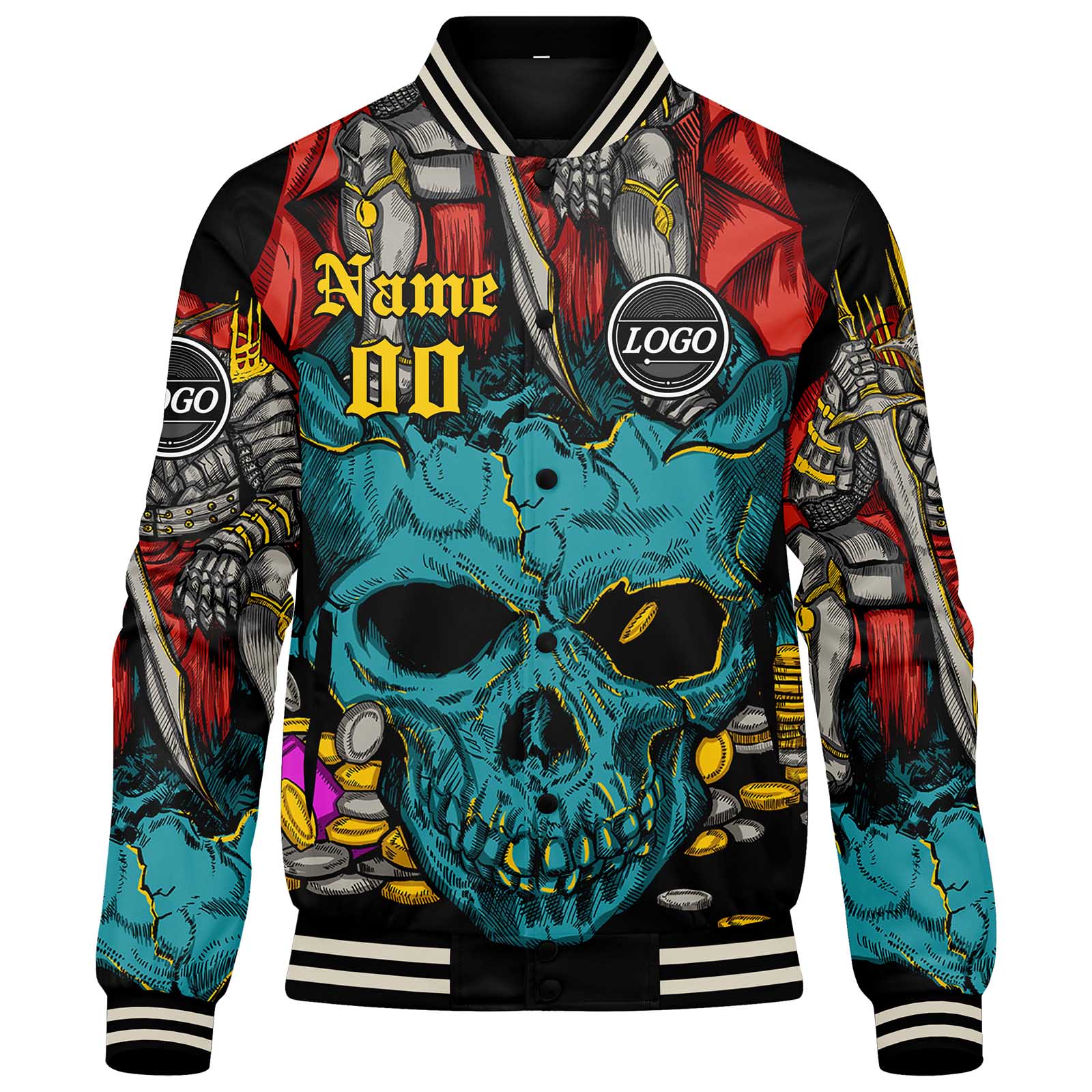 Custom Varsity Jacket Letterman jacket for Men, Women and Teal Yellow