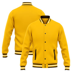 Custom Varsity Jacket Letterman jacket for Men, Women and Youth Brown Yellow