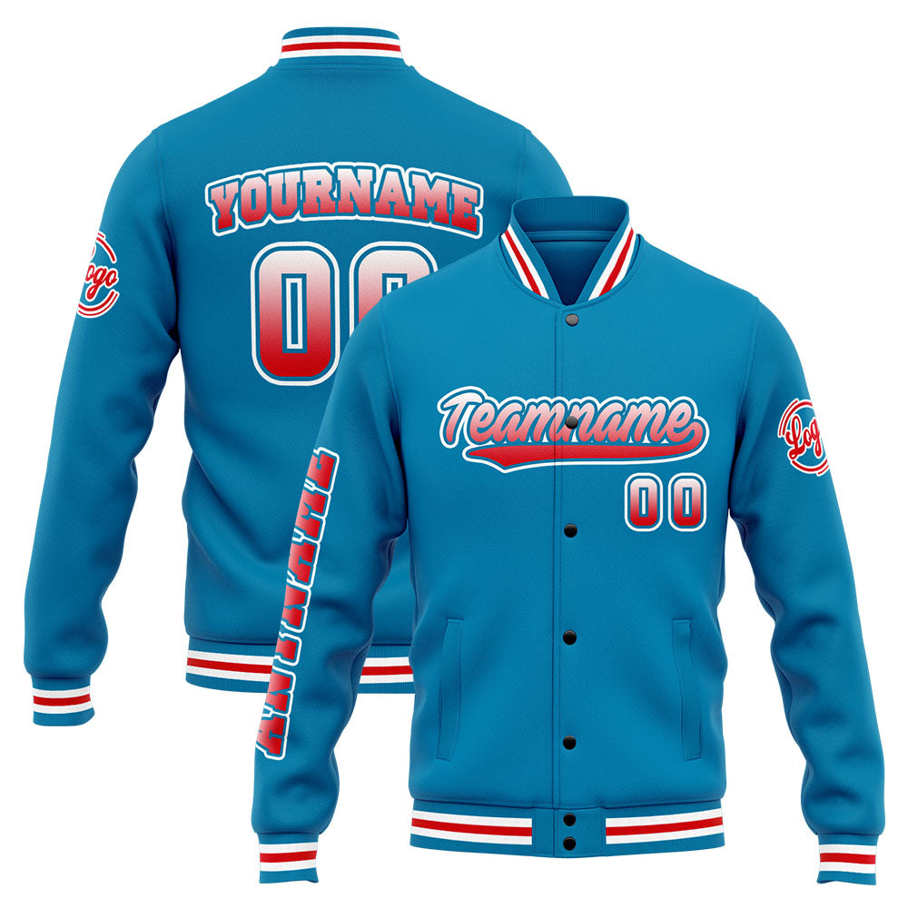 Custom Varsity Jacket Letterman jacket for Men, Women and Youth Blue Red