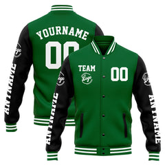 Custom Varsity Jacket Letterman jacket for Men, Women and Youth Green Black