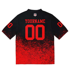 Custom Football Jersey Shirt Personalized Stitched Printed Team Name Number Black & Red
