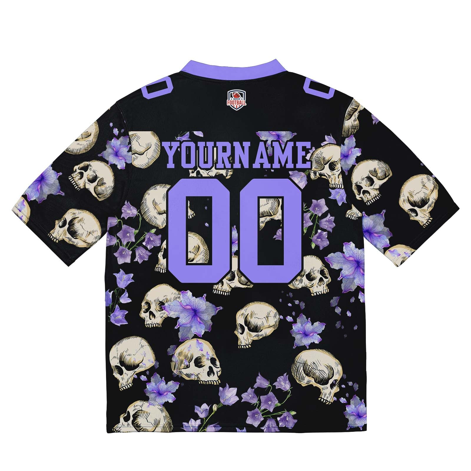 Custom Football Jersey Shirt Personalized Stitched Printed Team Name Number Skull-Purple